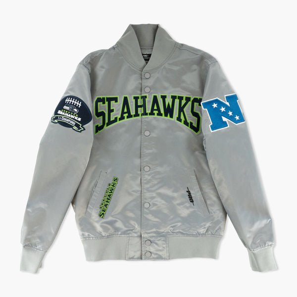 Seattle Seahawks Hometown Hero Grey Satin Jacket