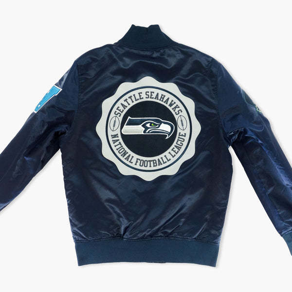 Seattle Seahawks Hometown Hero Navy Satin Jacket