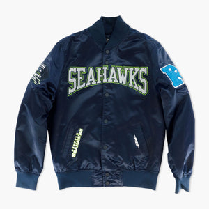 Seattle Seahawks Hometown Hero Navy Satin Jacket