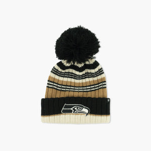 Seattle Seahawks Women's Natural Barista Cuff Pom Beanie