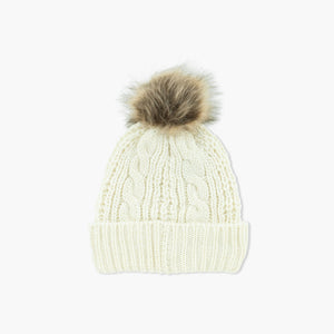 Seattle Seahawks Women's White Meeko Cuff Pom Beanie