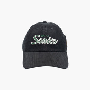 Seattle SuperSonics Black Corduroy Script Adjustable Hat