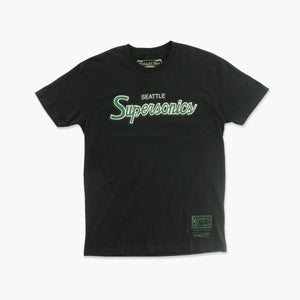 Seattle SuperSonics Black Script T-Shirt