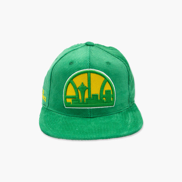 Seattle SuperSonics Green Skyline Corduroy Snapback
