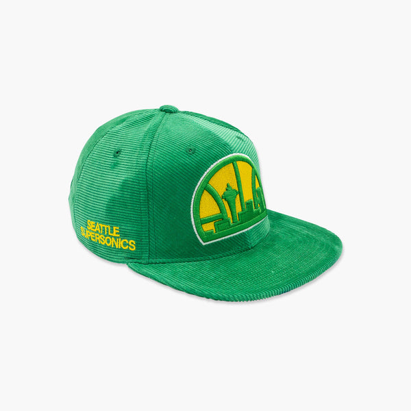 Seattle SuperSonics Green Skyline Corduroy Snapback