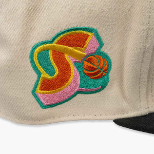 Seattle SuperSonics Sidewalk Sketch Ivory Fitted Hat