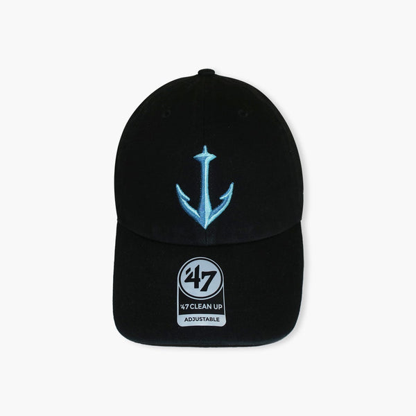 Seattle Kraken Black Secondary Logo Clean Up Adjustable Hat