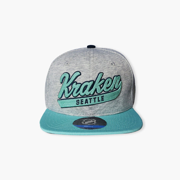 Seattle Kraken Heather Tailsweep Youth Snapback