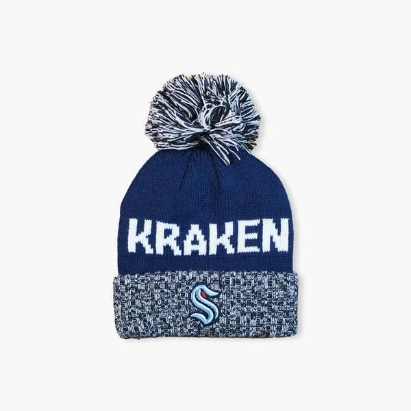Seattle Kraken Iconic Navy Women's Cuff Pom Beanie