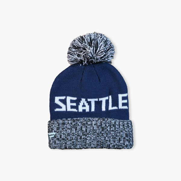 Seattle Kraken Iconic Navy Women's Cuff Pom Beanie