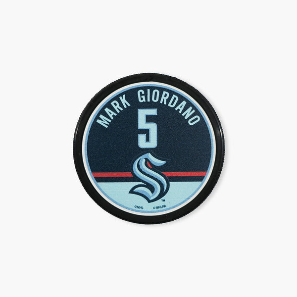 Seattle Kraken Player Puck - #5 Mark Giordano