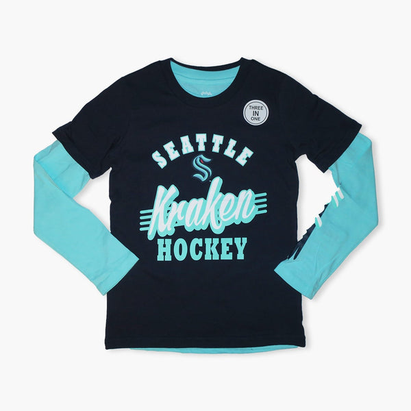 Seattle Kraken Two Man Advantage 3 In 1 Youth T-Shirt