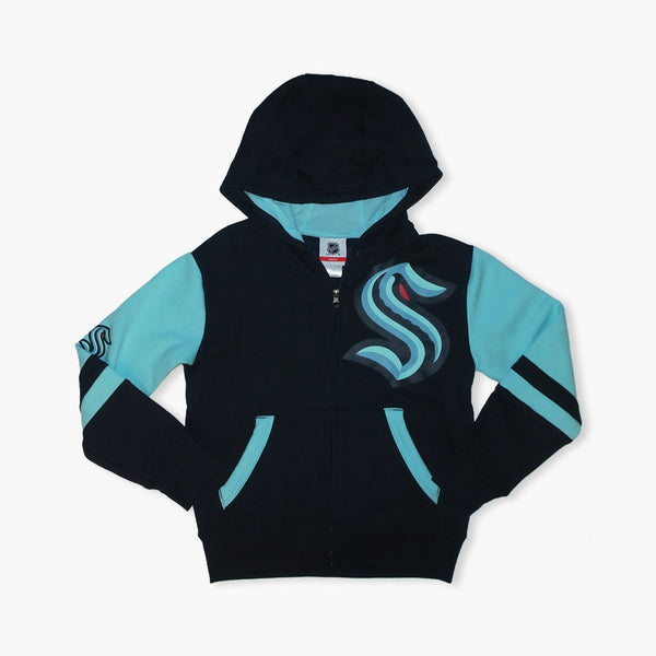 Seattle Kraken Youth Faceoff Full Zip Hoodie