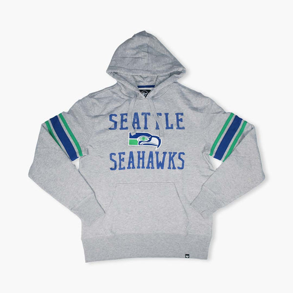 Seattle Seahawks Double Block Sleeve Stripe Slate Grey Hoodie