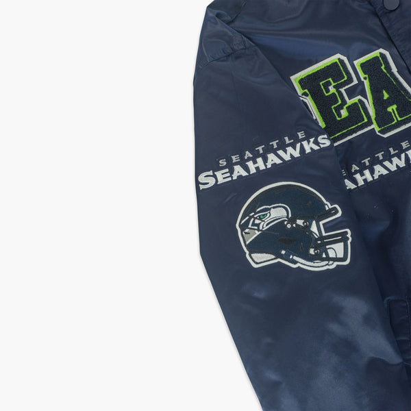 Seattle Seahawks Mashup Navy Satin Jacket