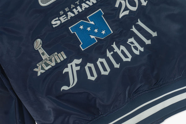 Seattle Seahawks Olde Time Football Satin Jacket
