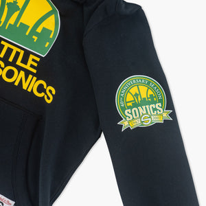 Seattle SuperSonics 40th Anniversary Black Skyline Logo Hoodie
