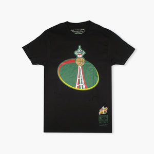 Seattle SuperSonics Space Needle Logo Remix Black Premium T-Shirt