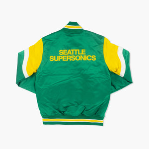 Seattle SuperSonics Heavyweight Skyline Satin Jacket, Small