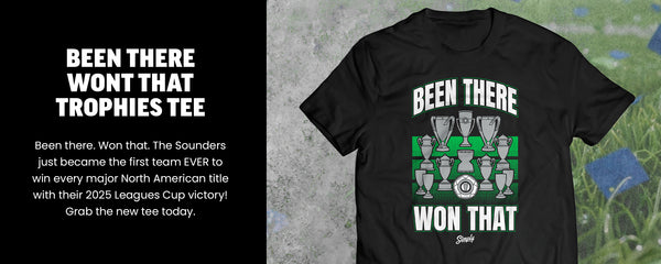 been there wont that trophies tee
Been there. Won that. The Sounders just became the first team EVER to win every major North American title with their 2025 Leagues Cup victory! Grab the new tee today.