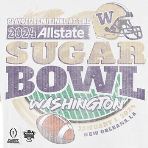 Washington Huskies 2024 CFP Sugar Bowl Off-White Scrum T-Shirt