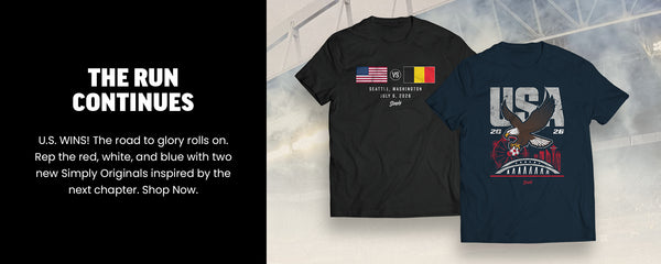 The Run Continues: U.S. WINS! The road to glory rolls on. Rep the red, white, and blue with two new Simply Originals inspired by the next chapter. Shop Now.
