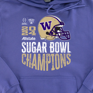 Washington Huskies 2024 Sugar Bowl Champions Purple Helmet Hoodie