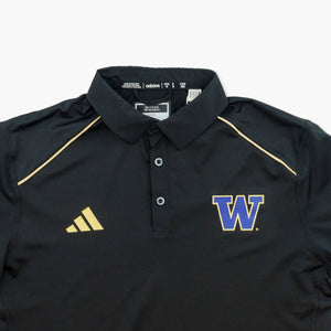 Washington Huskies Adidas Black Polo Shirt