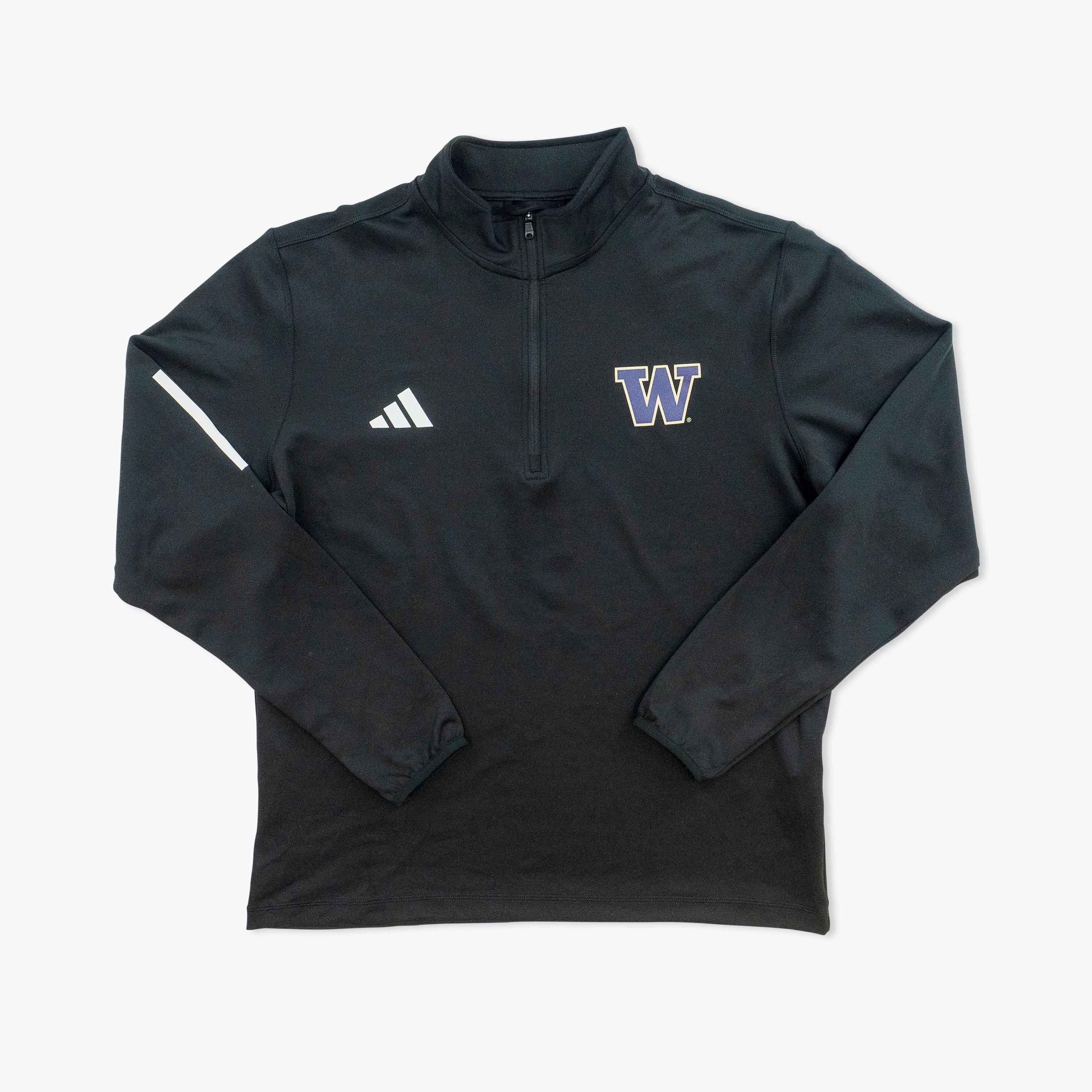 Washington Huskies Adidas Black 1 4 Zip Jacket