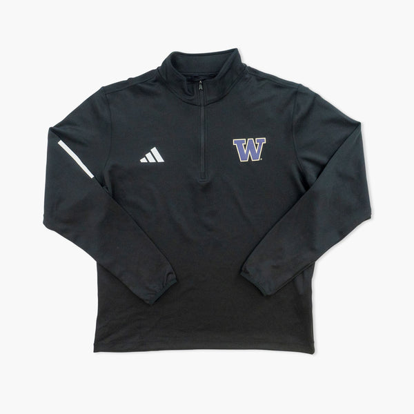 Washington Huskies Adidas Black 1/4-Zip Jacket