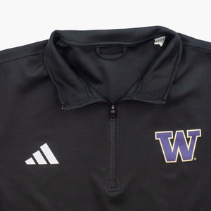 Washington Huskies Adidas Black 1/4-Zip Jacket