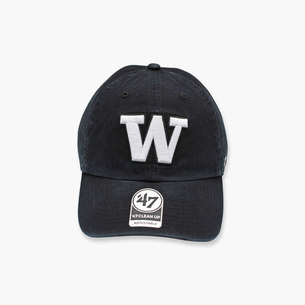 Washington Huskies Black & White Clean Up Adjustable Hat