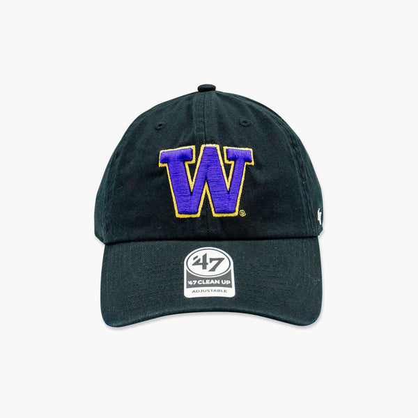 Washington Huskies Black Primary Logo Clean Up Adjustable Hat