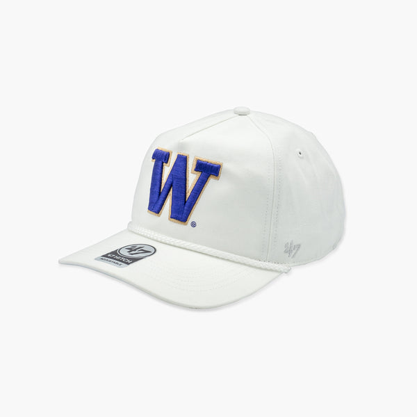 Washington Huskies White Rope Primary Logo Hitch Snapback