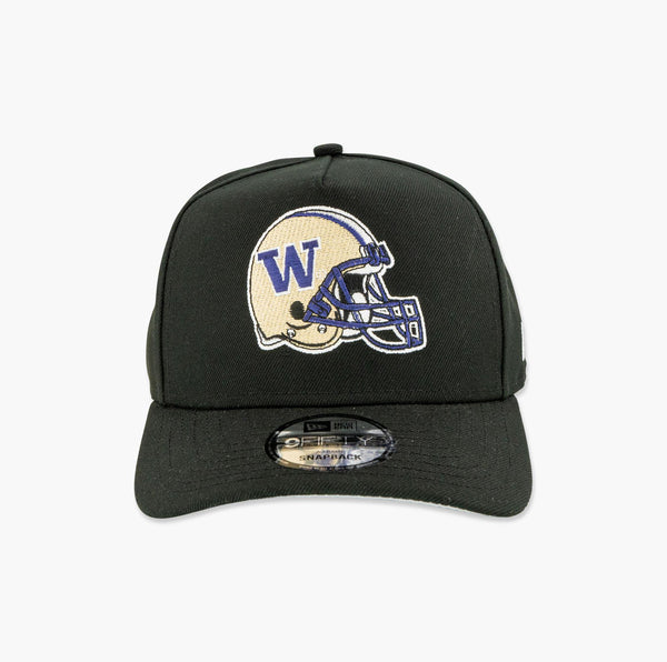 Washington Huskies Black Helmet A-Frame Snapback