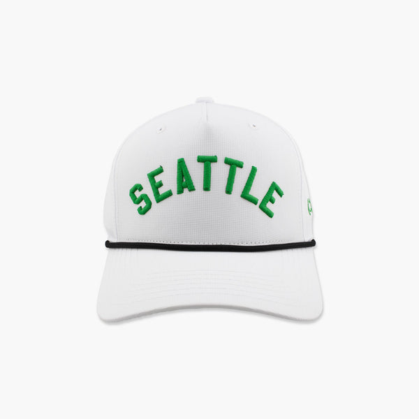 Seattle White Rope Embroidered Golf Snapback