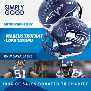 AUTOGRAPHED By Marcus Trufant & Lofa Tatupu - Seattle Seahawks Mini Helmet
