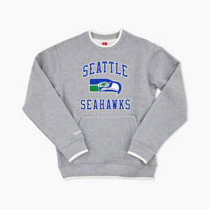 Seattle Seahawks Grey Throwback Premium Essentials Heavyweight Crewneck
