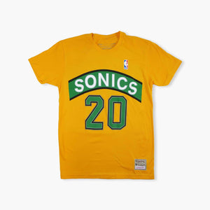 Seattle Supersonics Gary Payton Yellow T-Shirt