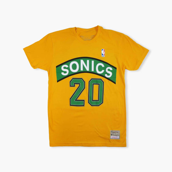 Seattle Supersonics Gary Payton Yellow T-Shirt
