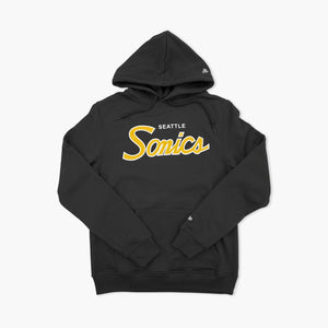 Seattle SuperSonics Black Gold Script Hoodie