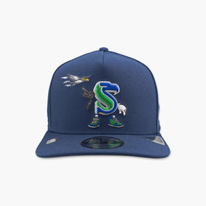 Seattle Seahawks Navy Throwback Cartoon Character Snapback