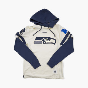 Seattle Seahawks Cream Split Zone Cornerback Pullover Hoodie