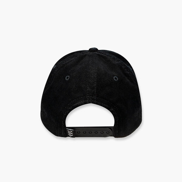 Black Seattle Corduroy Script Retro Crown Snapback