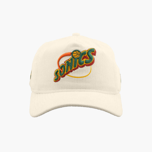 Seattle SuperSonics New Era Chrome Wordmark Corduroy "Golfer" Snapback