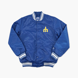 Seattle Mariners Royal Throwback Logo Starter Lightweight Satin Jacket