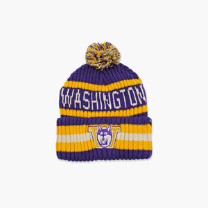 Washington Huskies Throwback Bering Cuff Pom Beanie