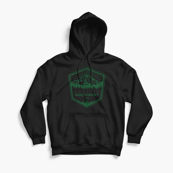 Mount Rainier Badge Black Hoodie