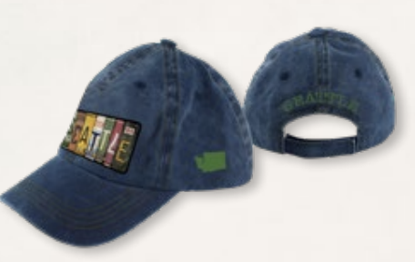 Seattle License Plate Blue Denim Hat