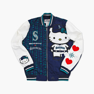 Seattle Mariners Hello Kitty Navy Satin Jacket - Toddler